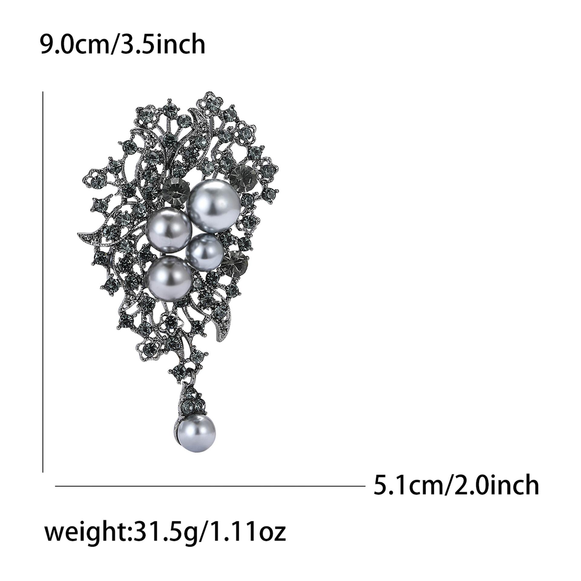 

Креативная ретро-брошь-подвеска из сплава со стразами и жемчугом, высококачественная универсальная женская одежда, ювелирное украшение-булавка для корсажа