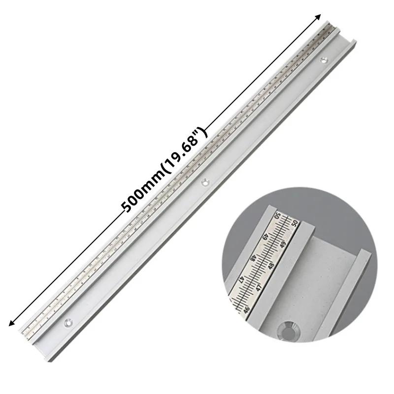 T-Track with Scale for Woodworking - Double Cut Profile Universal with Predrilled Mounting Holes Aluminum T-Slot - Router Track