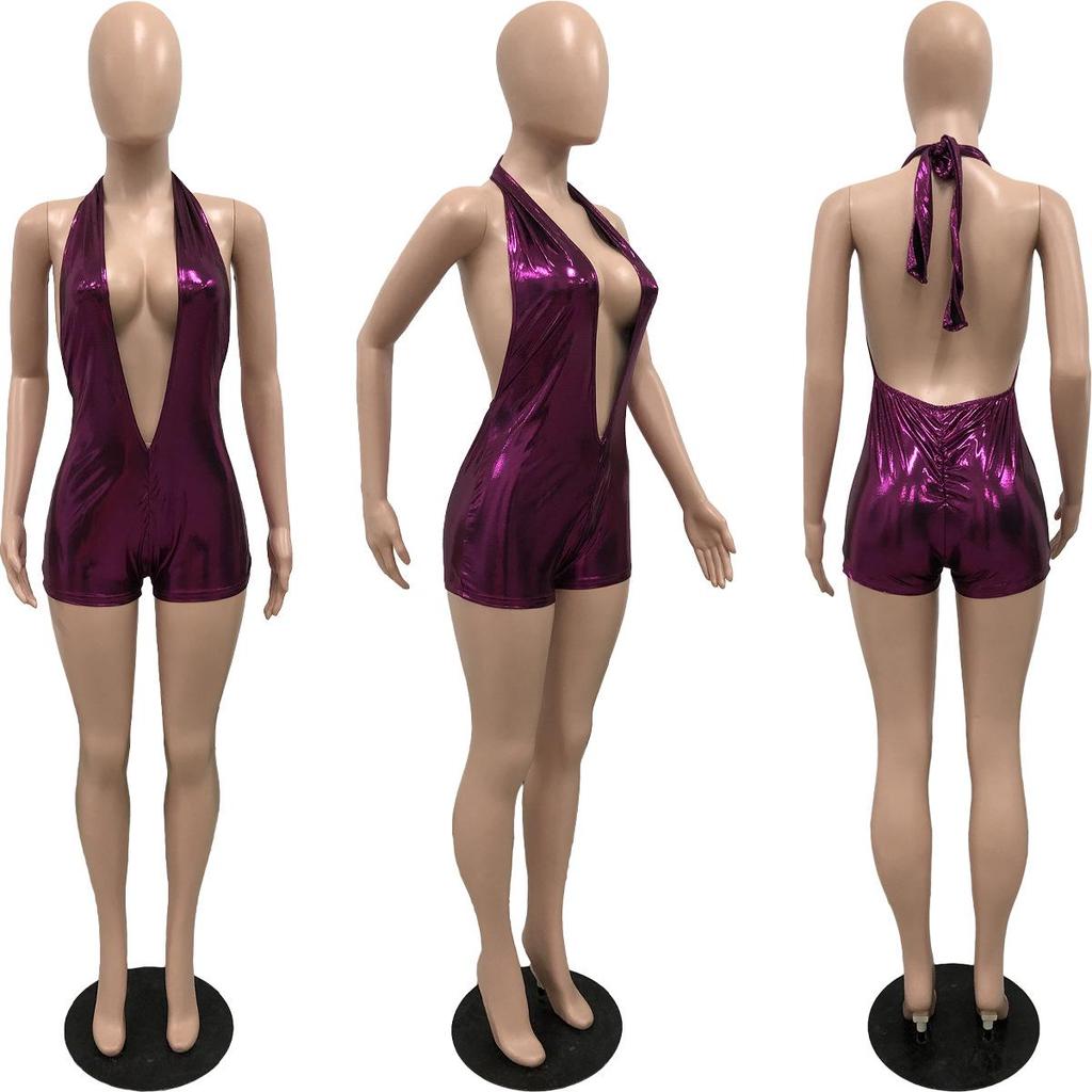 2023 Women's Deep V Halter Backless Slimming Jumpsuit