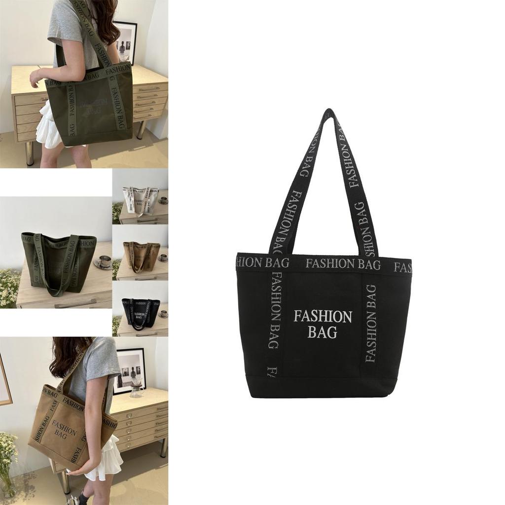 Large Capacity Canvas Tote Bag For Women 2024 Spring New Stylish Letter Design