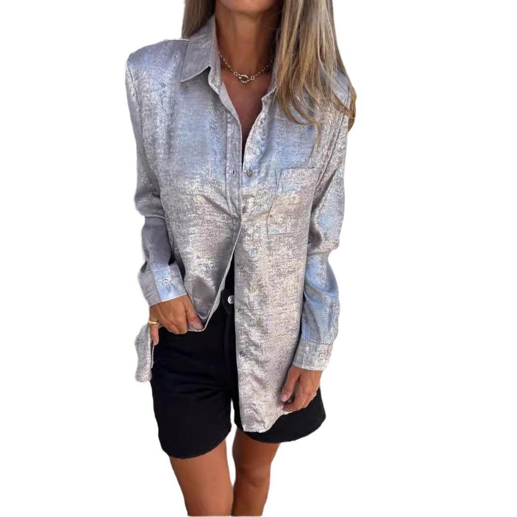 2024 European & American Spring Collection: Women's Casual Suede Lapel Shirt