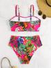 2025 Floral Plus Size Bikini Swimwear for Women - European & American Style Swimsuit