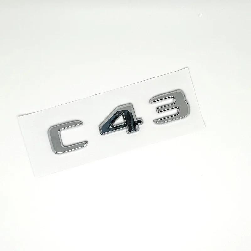 3D ABS Glossy Black Logo C43 Embelm Letters BITURBO 4MATIC Badge AMG Sticker For Mercedes Benz C43 W205 W206 AMG Accessories