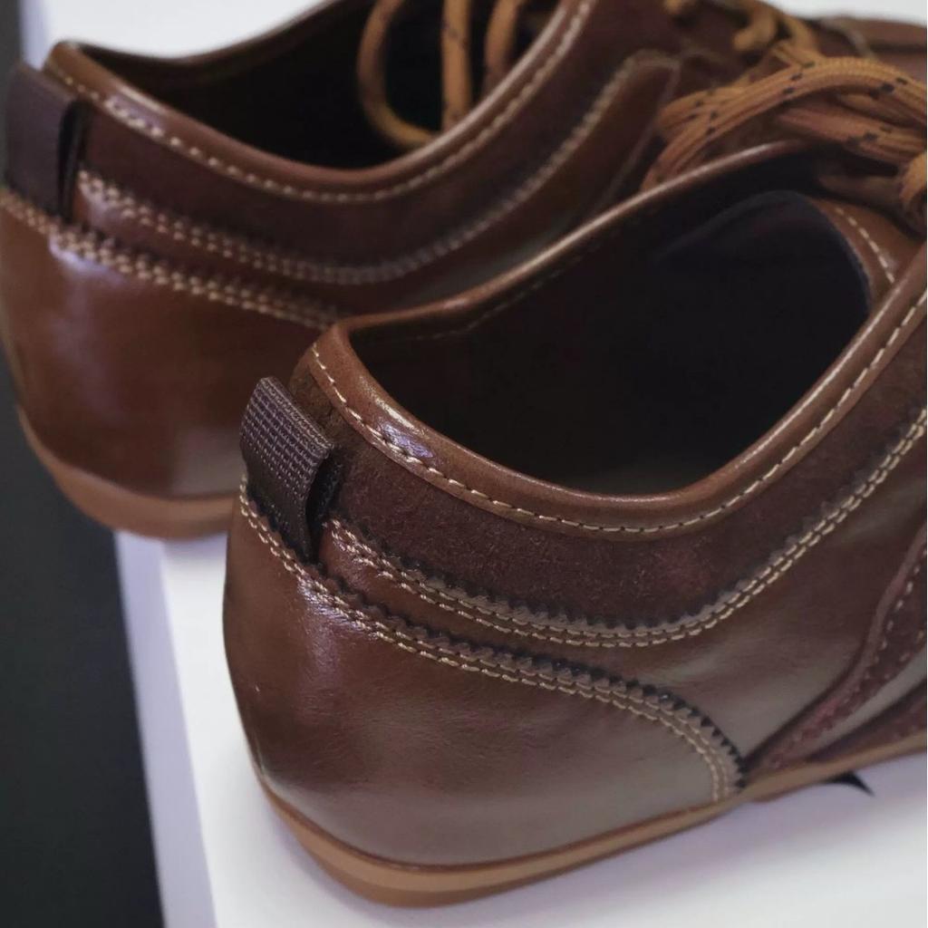 Sheepskin version~ Yang Mi has the same brown inner height increase leather German training shoes for women's autumn new Forrest Gump shoes re