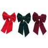 Festive Dining Table Accessories 6Pcs Velvet Bow Napkin Rings, Christmas Fabric Holders, Red Holiday Home Accents Green Rings for Dinner