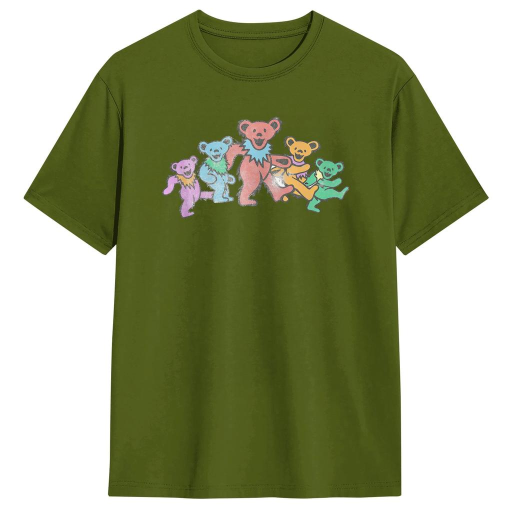 Gratefuls Deads Vintage Dancing Bears Band T Shirts Cotton Top Tees Summer Short Sleeve T Shirt ONeck Harajuku Casual Tshirt