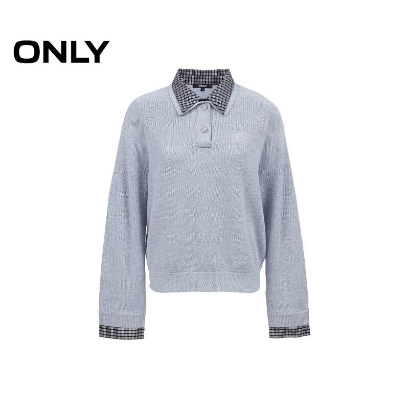 ONLY Women's Faux Two-Piece Patchwork Knit Sweater