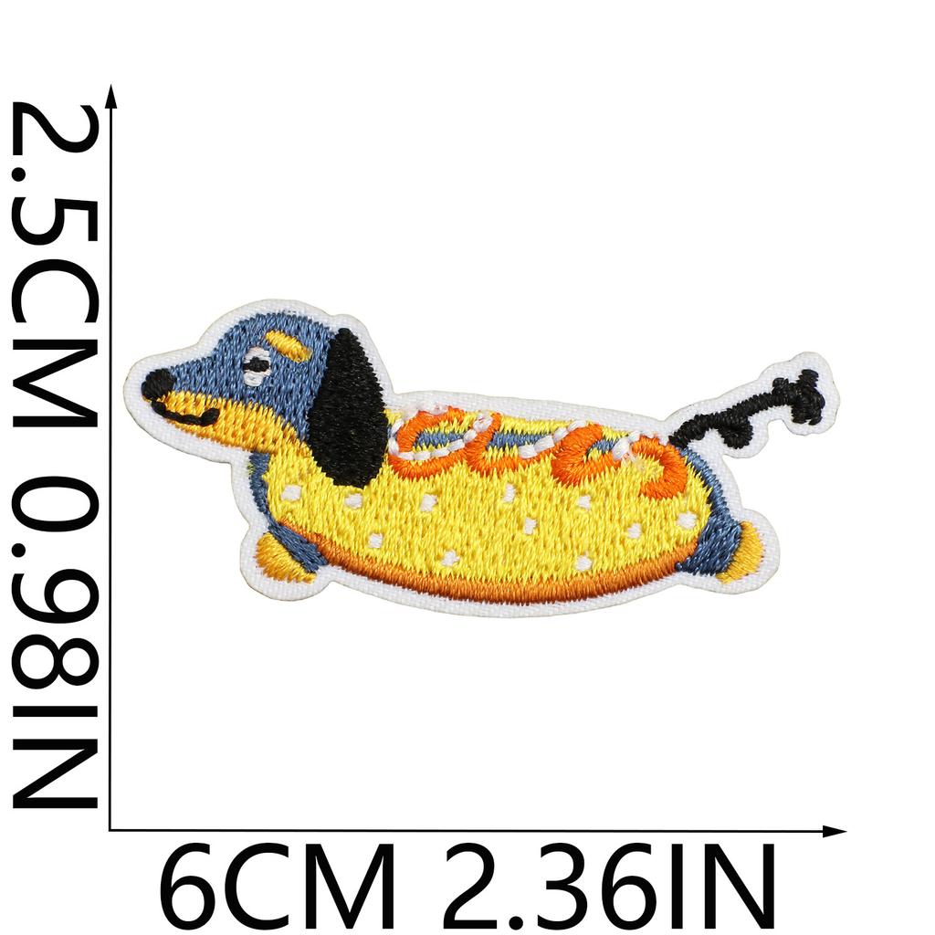 Korean Cute Dachshund Dog Embroidery Cloth Sticker Diy Bag Dress Up Puppy Patch Sticker Computer Embroidery Zhang Zai Ironing