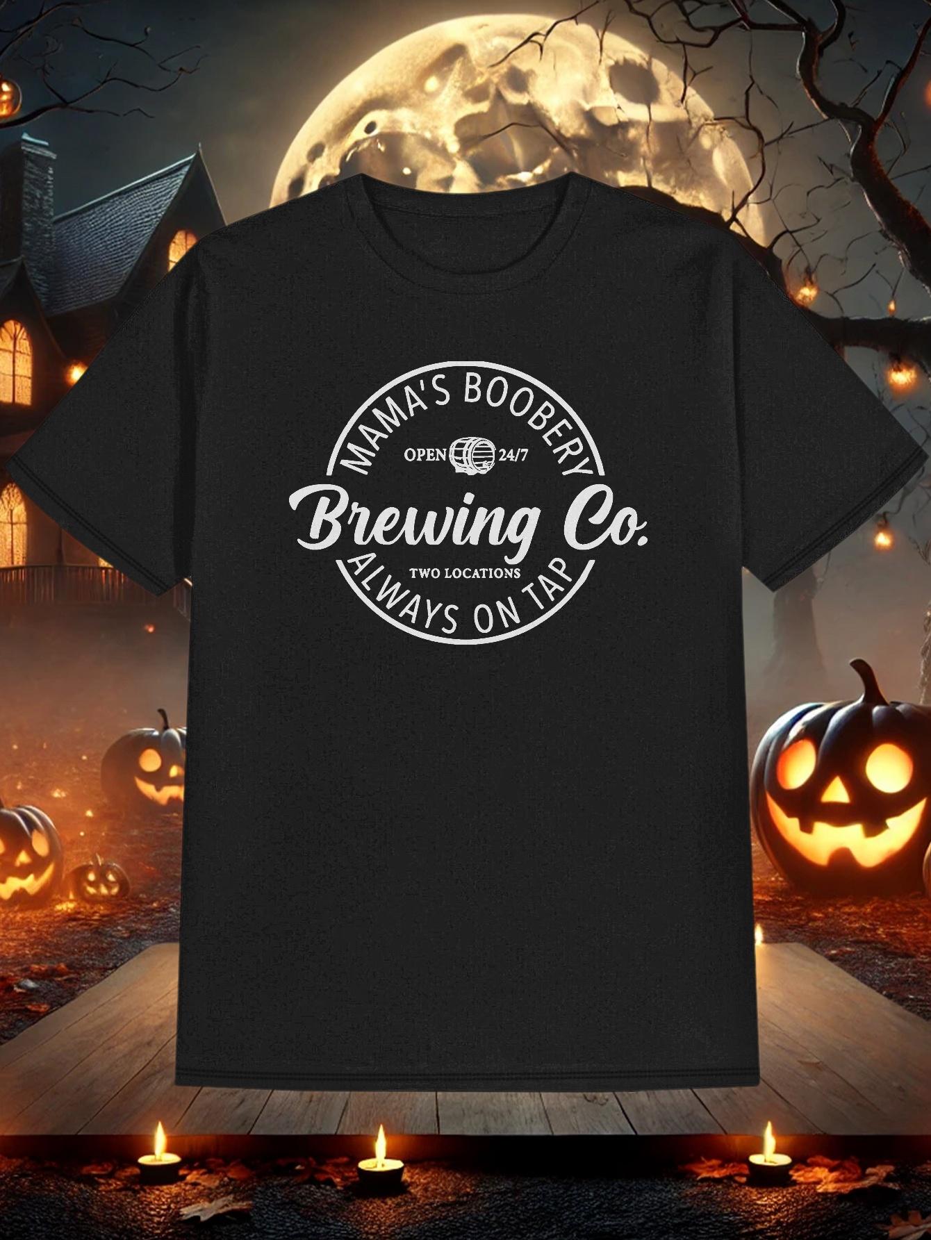 T-shirt Halloween Graphic -  Mama S Boo Boo Brewing Co  Design with Pumpkin XL