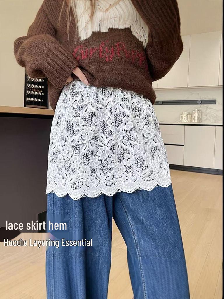 Korean Lace Layered Anti-Exposure Short Skirt - Fashionable Outerwear