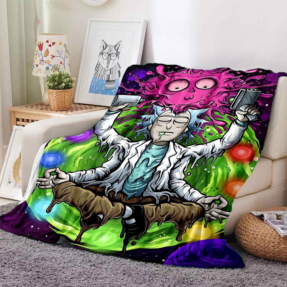 1 Stück Rick und Morty Decke Leichte Flanelldecke für Sofa, Bett, Reisen, Camping, Wohnzimmer, Büro, Couch, Stuhl und Bett