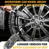 Brosse à roues en microfibre pour un nettoyage particulièrement doux jusqu'au fond des roues, brosse longue pour le nettoyage roues de voiture 43TGSA