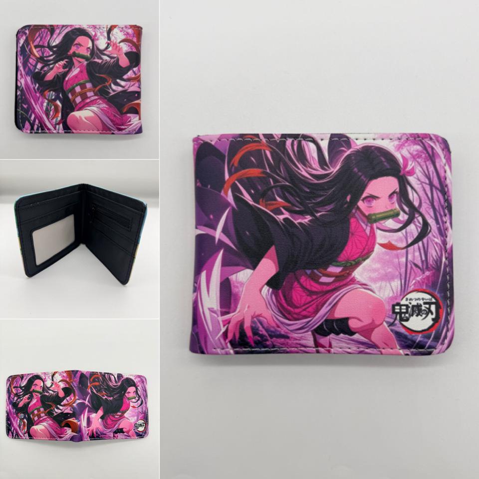 Japan cartoon comics Demon Slayer Short Fold Wallet Cartoon Coin Purse Suitable for Students 0006