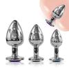 Color Blind Box Stainless Steel Metal Crystal Anal Plug Anal Prostate Stimulator , Unisex Adult Sexy Sex Toys , Sex Toys