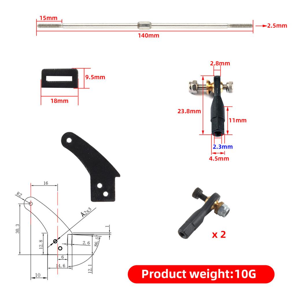 RC model airplanes Steering Arms Rudder Angle Piece Servo Push Rod Joint for RC Model Airplane