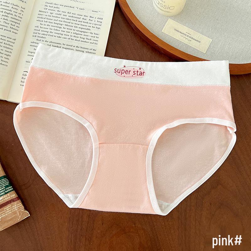 

7A Antibacterial Cotton Mid-Waist Girls Panties - Sweet Cute Letters, Skin-Friendly and Comfortable. XL 115-130 lbs