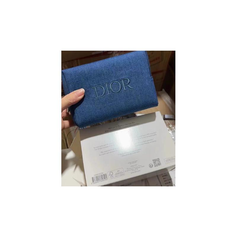 Dior Blauwe denim make-uptas make-uptools draagbaar cadeau voor vriendin