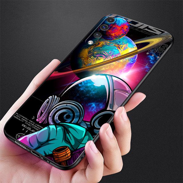 Case For Samsung Galaxy Note 20 Ultra 10 Plus 9 8 A50 A10 A40 A70 A20e M13 M52 M31 A52 A51 Phone Cover Cartoon Cool Astronaut