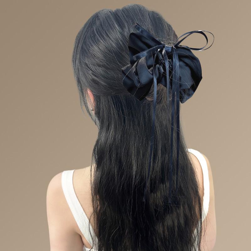 Stoff Satin Schleife Streamer Dickdarm Haarband einfarbig hochwertiger Kopfschmuck vielseitiger Kopfschmuck Haarschmuck