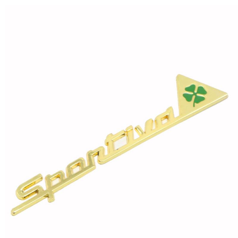 SPORTIVA Four-Leaf Logo Car Emblem Badge Stickers for Giulia GIULIETTA VELOCE Decorate Car Accessories Side Door Trunk Labels