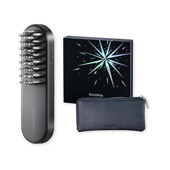 SALONIA EMS Lift Brush 3D Care Black Gift Box Electric Brush Facial Device Electric Scalp Brush Lift Up