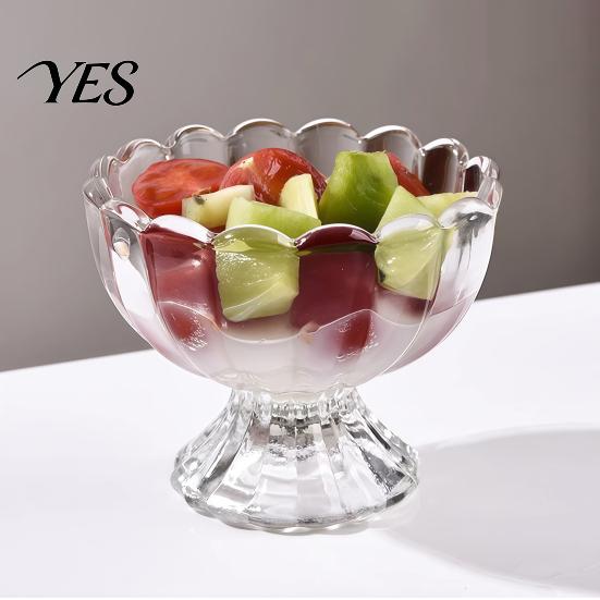 Temperature Resistant Glass Dessert Bowl, Footed Ice Cream Cup, Small Vintage Cup Parfait for Sundae, Fruit, Pudding, Condiment, Snacks, Serving