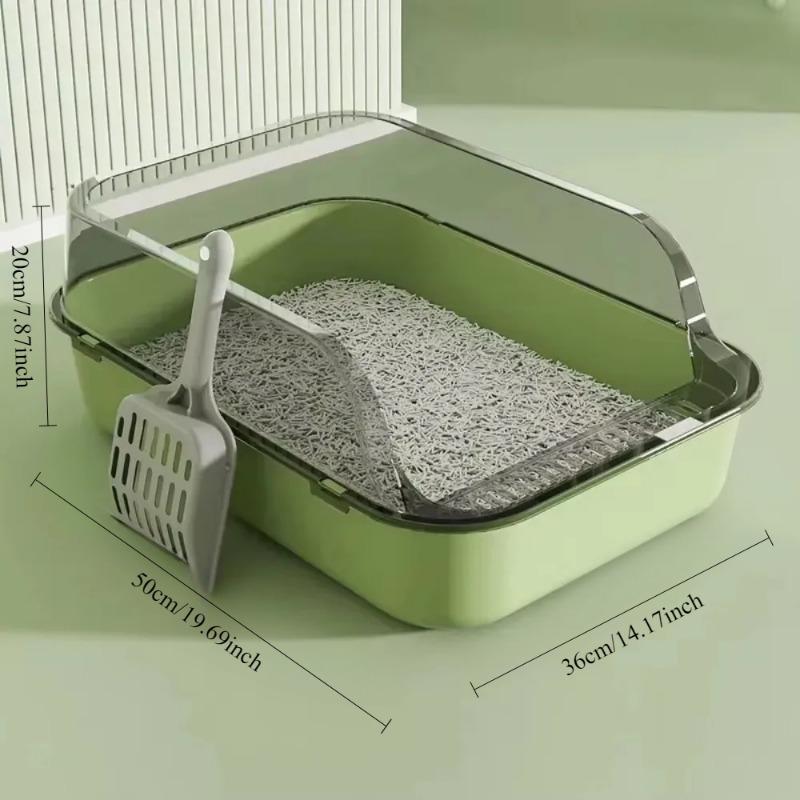 Cat Litter Box Large Capacity Semi-closed Plastic Anti-Splash Cats Toilet Bedpan Big Oversized Cat Tray Bedpan Cat Toilet Bowl