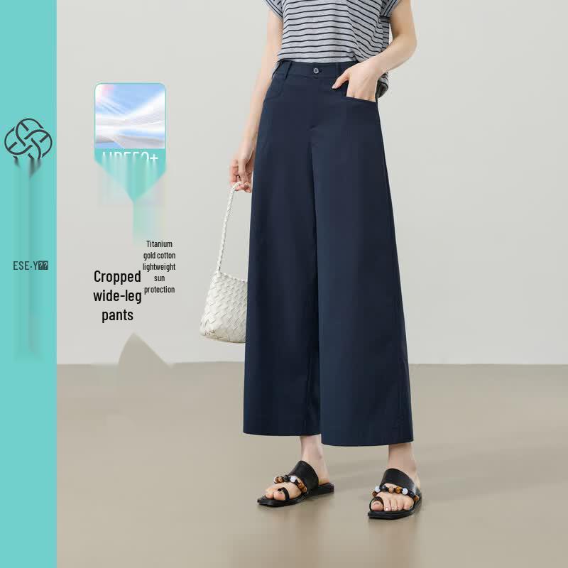 Women s Summer Loose Cropped Wide-Leg Chiffon Pants 26