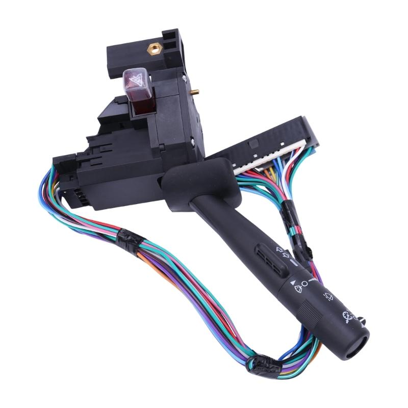 Steering Column Combination Lever Assembly 26090822 with ABS Housing, Multicolor Wire Harness, Rectangular Harness Connection, and Turn Signal,