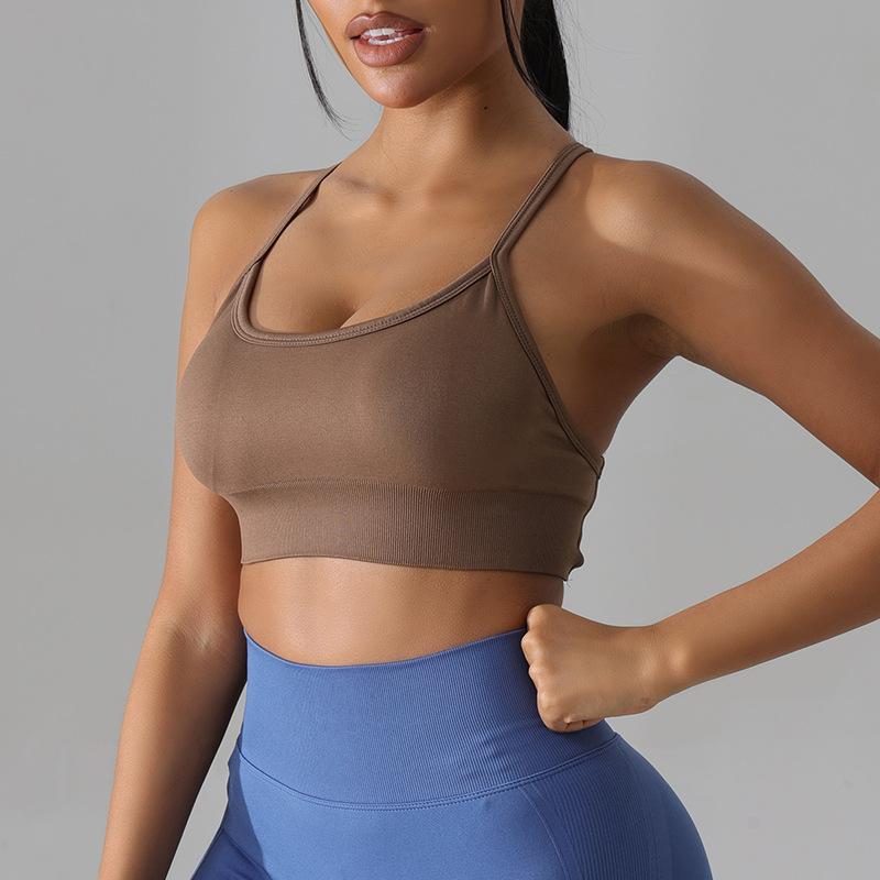 New yoga clothes short vest women's cross back bra underwear outdoor running fitness sports top