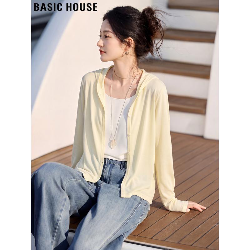 Basic House Women s Tencel Blend Hooded Sun Protection Cardigan XL