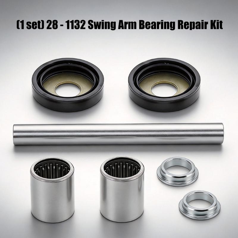 28-1132 Swingarm Bearing Repair Kit for ATC200X 1983-1985, One Complete Rebuild Set with Shaft, Needle Roller Pieces, Oil Seal Pairs and Spacers
