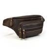 Retro Style Men's Leather Waist Bag Crazy Horse Leather Men Male Waist Pack Belt Pouch Hot Selling Male Bags Vintage Retro