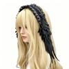 Lolita Headdress Black Gothic Lace Angels Wings Hairpin Headband for Women Halloween Maid Lolita Dress Cosplay  Accessories