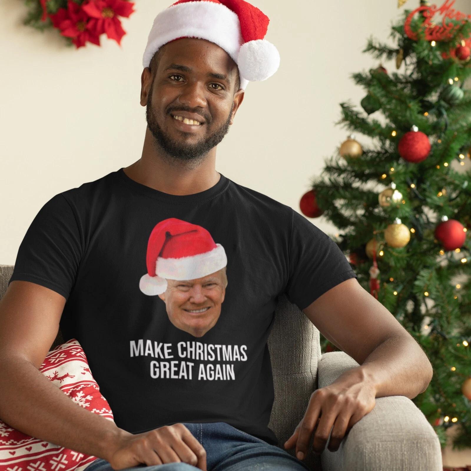 Donald Trump Make Christmas Great Again T-Shirt US President Xmas Party Gift Top XL