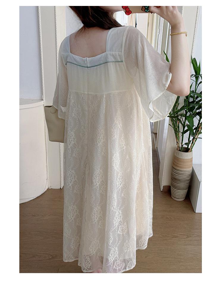 Summer 2026 Embroidered Maternity Dress: Short-Sleeve Plus Size Skirt Set
