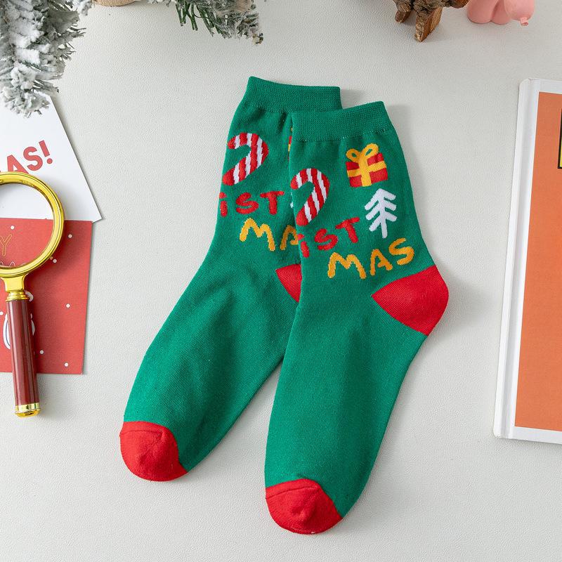 

Trendy Christmas Socks for Autumn/Winter - Unisex Medium Tube Style One Size червоний/зелений
