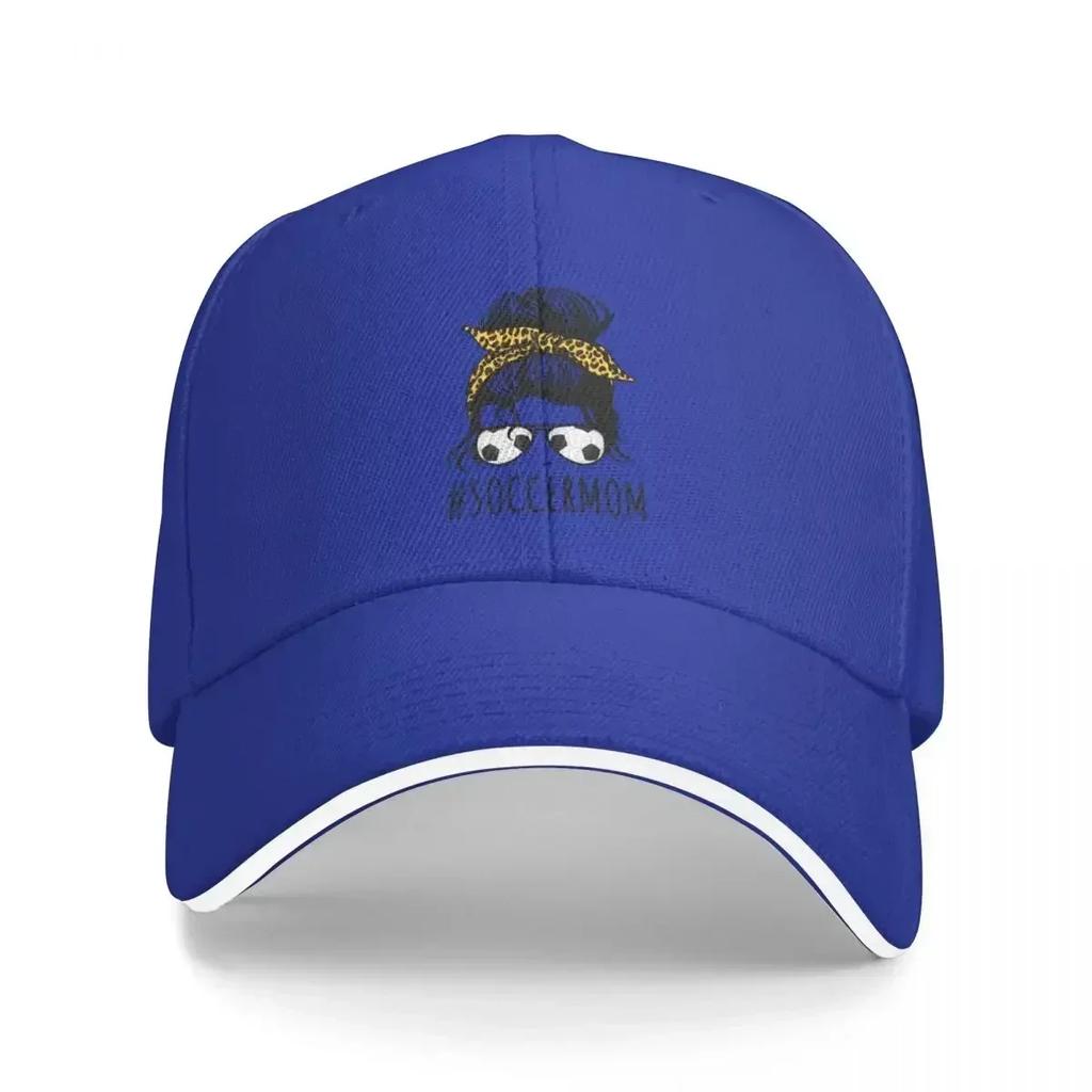 Soccer Mom With Leopard And Messy Bun Bucket Hat Baseball Cap Brand Unisex caps hats baseball cap Christmas hats Women hat Unisexs