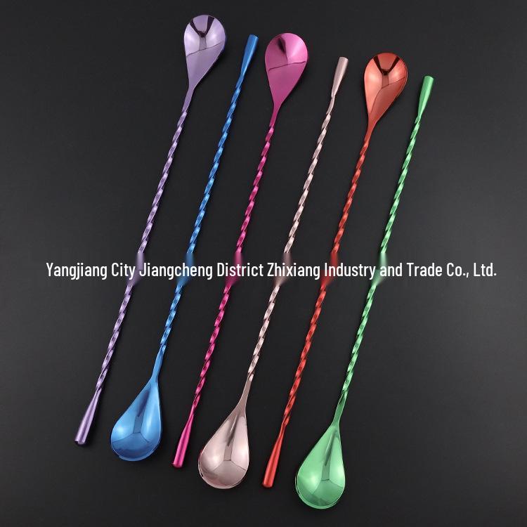 30cm Nerezová barová lžíce pro míchání koktejlů, kávy a čaje