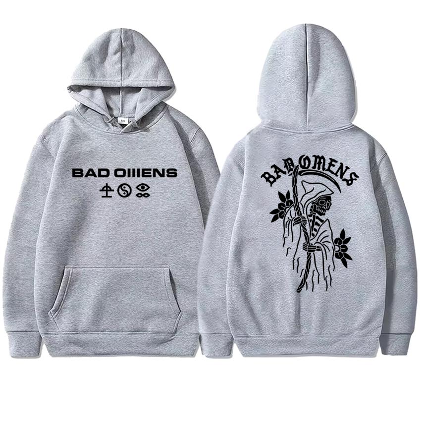 New Bad Omens Band Tour American Music 2025 Double Sided printed Hoodie Unisex hip hop punk streetwear Men women Fleece pullover