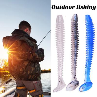10/30/50Pcs Fishing Lures Soft Baits with T-Tail Vibrant Color Tear-Resistant Reusable Flexible Soft Artificial Lures Fake Baits