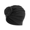 1PC Women Headscarf Breathable Decor Headwrap Fashion Solid Color Elegant Turban Hat Top Flower Sunscreen Hijab