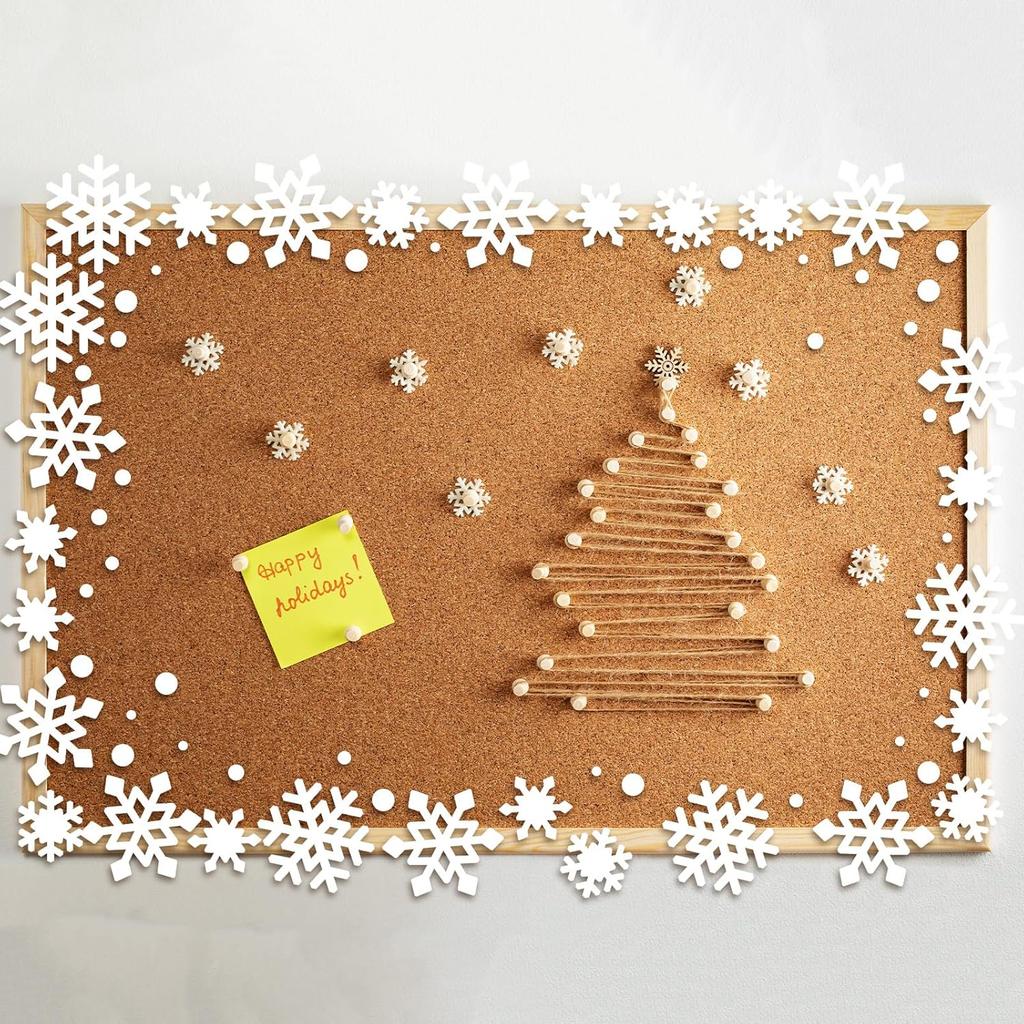 160 Pcs Thick Winter Snowflake Cutouts Snowflake Paper Cutouts Decor Blue and White Double Side Snow Flake Die Cuts Paper Pre Cut Snow Flake