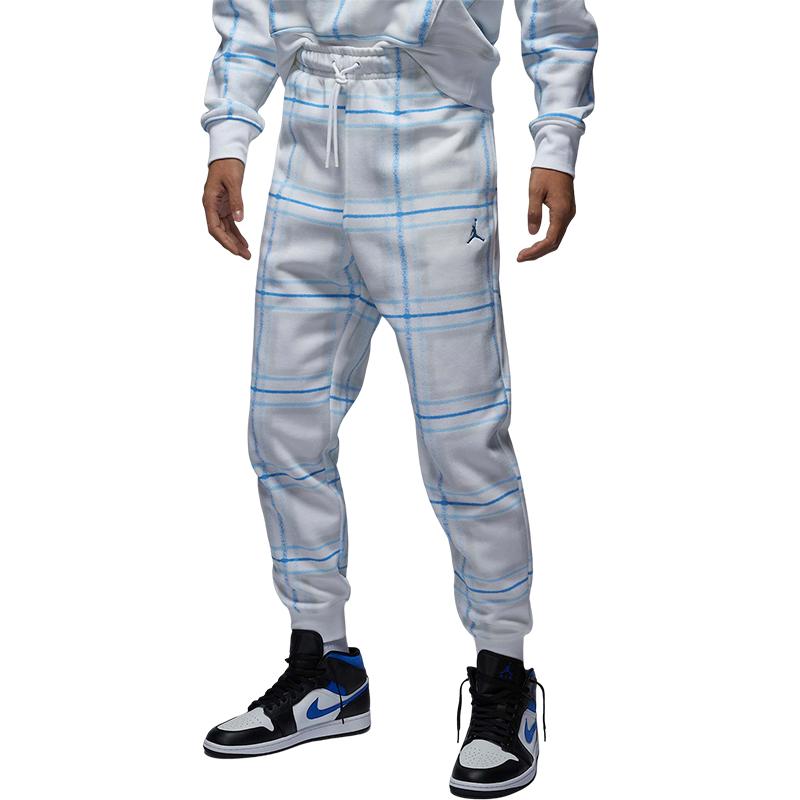 

Jordan Essentials Fleece Breathable Casual Lace-Up Plaid Loose Cuff Knit Sports Pants Men bottoms FV7463-100 3XL