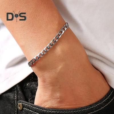 Pulsera de acero inoxidable estilo hip hop para mujer, 6 unidades, para hombre, fina artesanía, elegante superficie.