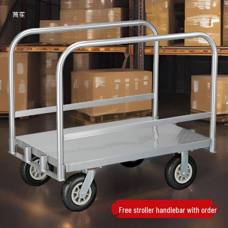 Durable Double Rail Fabric Unloading Trolley - Flatbed Cart & Small Cargo Trailer