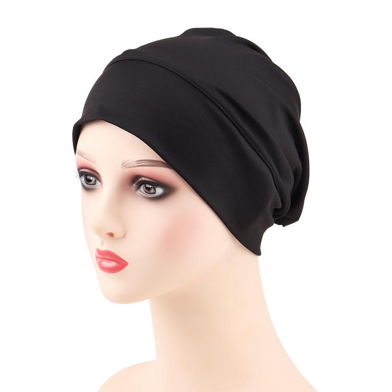 

Indian Headwear Non-Slip Cancer Chemo Cap Soft Headscarf Breathable Modal Hijab For Nightcap Traveling Muslim Women