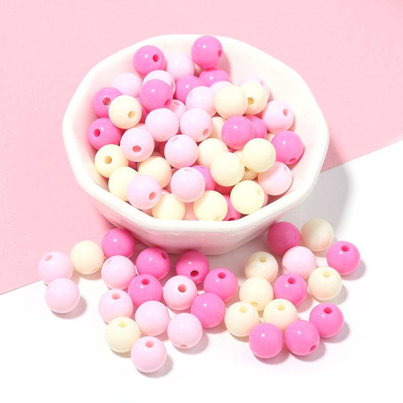10-100pcs/lot 6/8/10/12/14/16/18/20mm Macaron Color Acrylic Beads Round Loose Beads For DIY Jewelry Making Necklace Bracelet