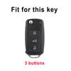 Silver Edge 3 Buttons TPU kryt na klíče od auta pro VW Volkswagen Polo Tiguan Passat Golf Jetta Lavida Škoda Octavia Shell Fob Holder Bag