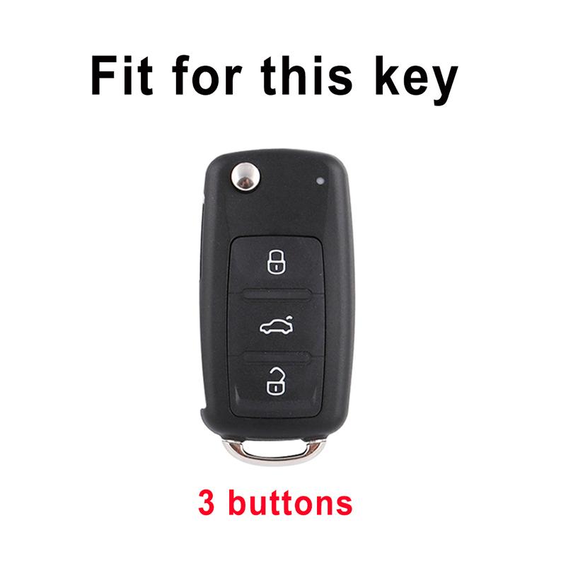 Silver Edge 3 Buttons TPU Car Key Case Cover for VW Volkswagen Polo Tiguan Passat Golf Jetta Lavida Skoda Octavia Shell Fob Holder Bag